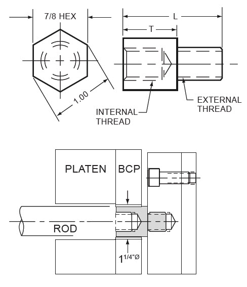 Knockout Rod Extensions - Hex Style