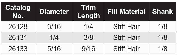 Mounted Polishing Brushes - End Brushes (Bristle Fill - Plastic Ferrule)